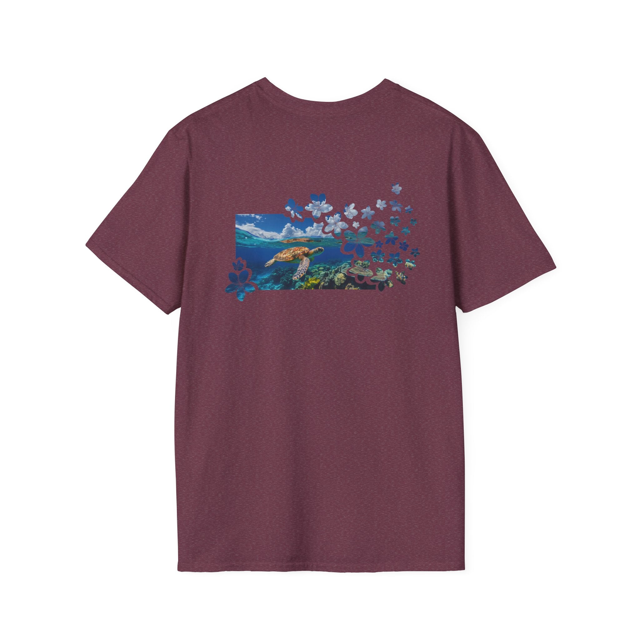 Turtle's Tranquility Paradise Soft Style Tee T-Shirt The Local Banyan Heather Maroon S