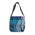 Plaid Tribal Feather Adjustable Crossbody Tote Bag Adjustable Tote The Local Banyan 18" × 18''