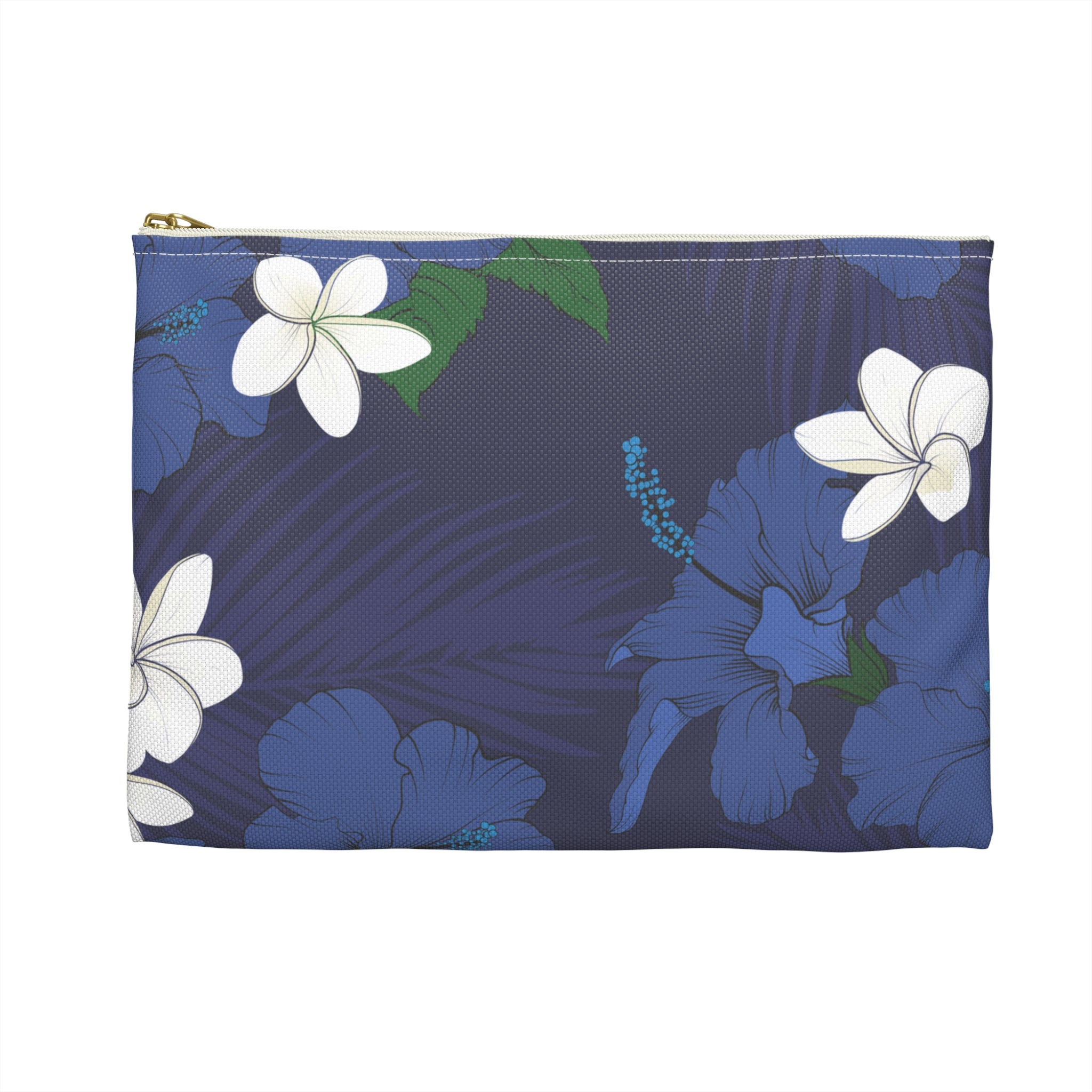 Vintage Blue HIbiscus Travel Pouch Bag Travel Pouch Bag The Local Banyan