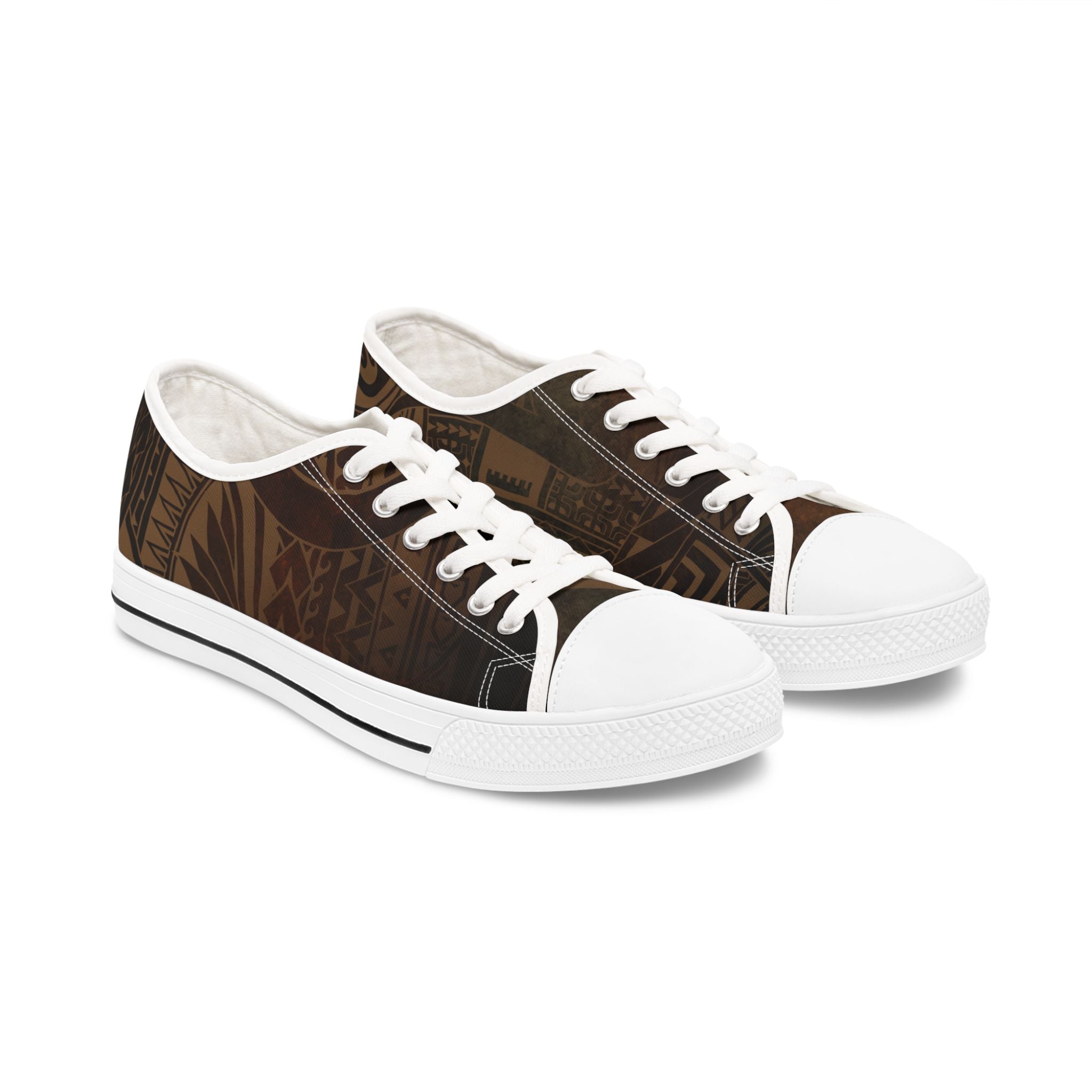 Women's Low Top Canvas Sneakers - Dark Brown Low Top Sneakers The Local Banyan US 5.5 White sole