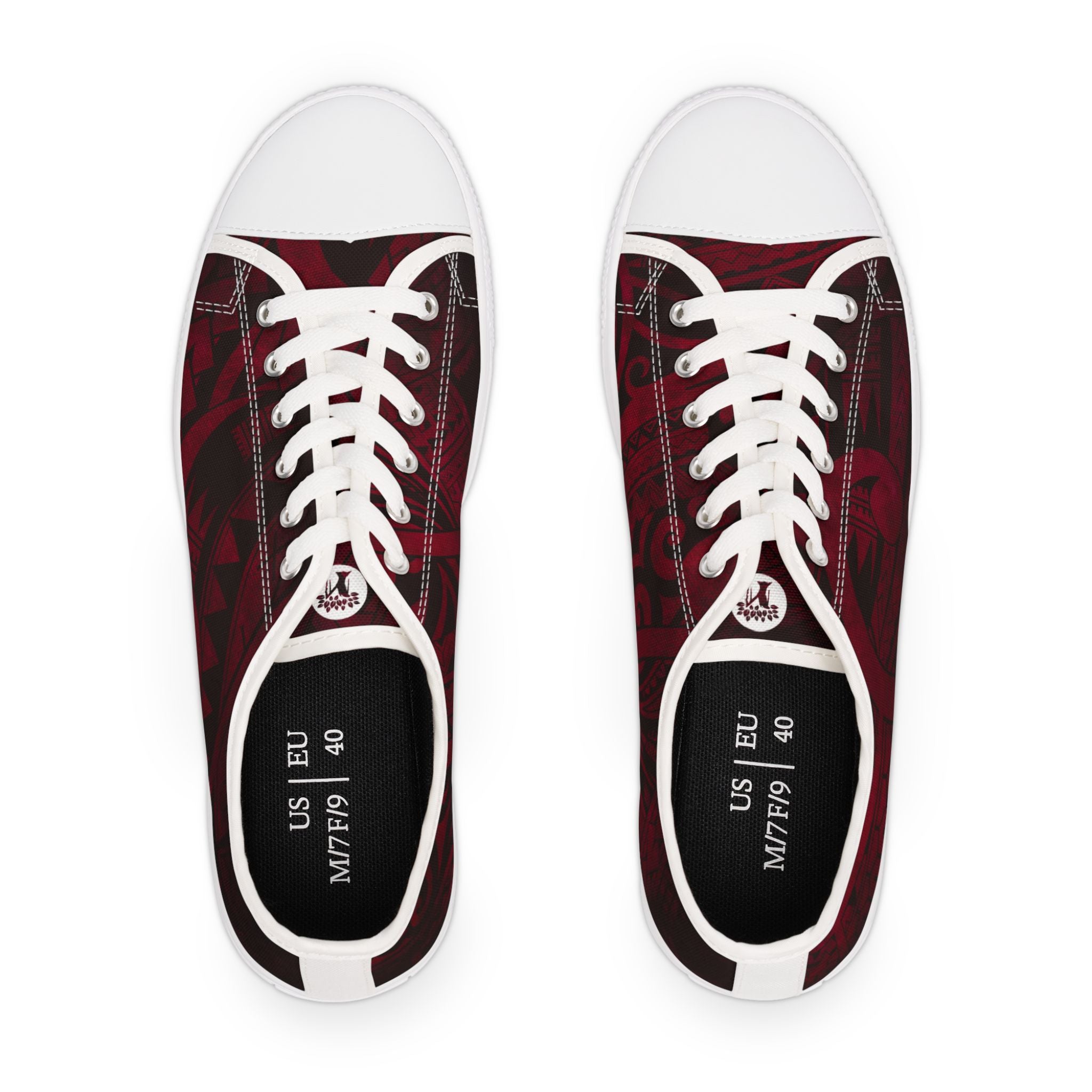 Women's Low Top Sneakers - Dark Red Low Top Sneakers The Local Banyan