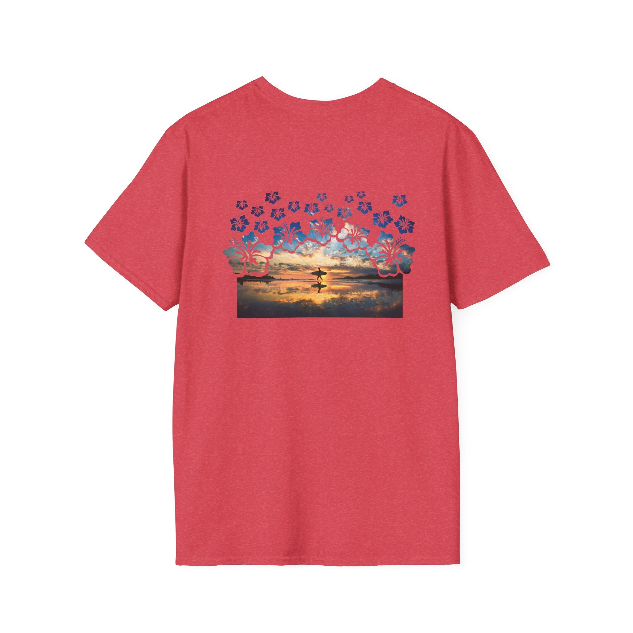 Sunset Surfer Soft Style Tee Soft Style Tee The Local Banyan Heather Red S