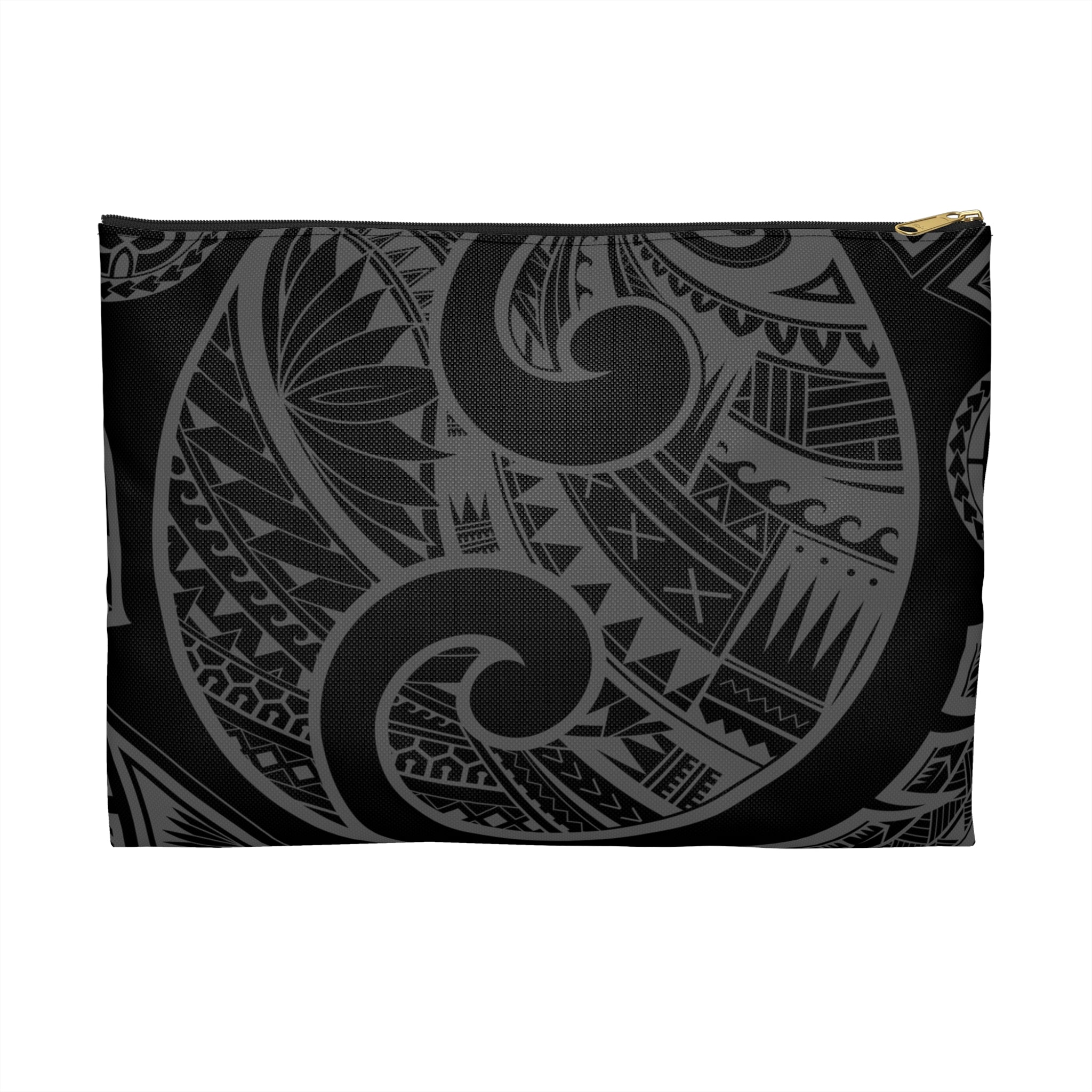 Ash Grey Tribal Travel Pouch Bag Travel Pouch Bag The Local Banyan Large Black zipper