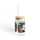 Pineapple Blossom Triad Glass Tumbler with Lid Accessories The Local Banyan   