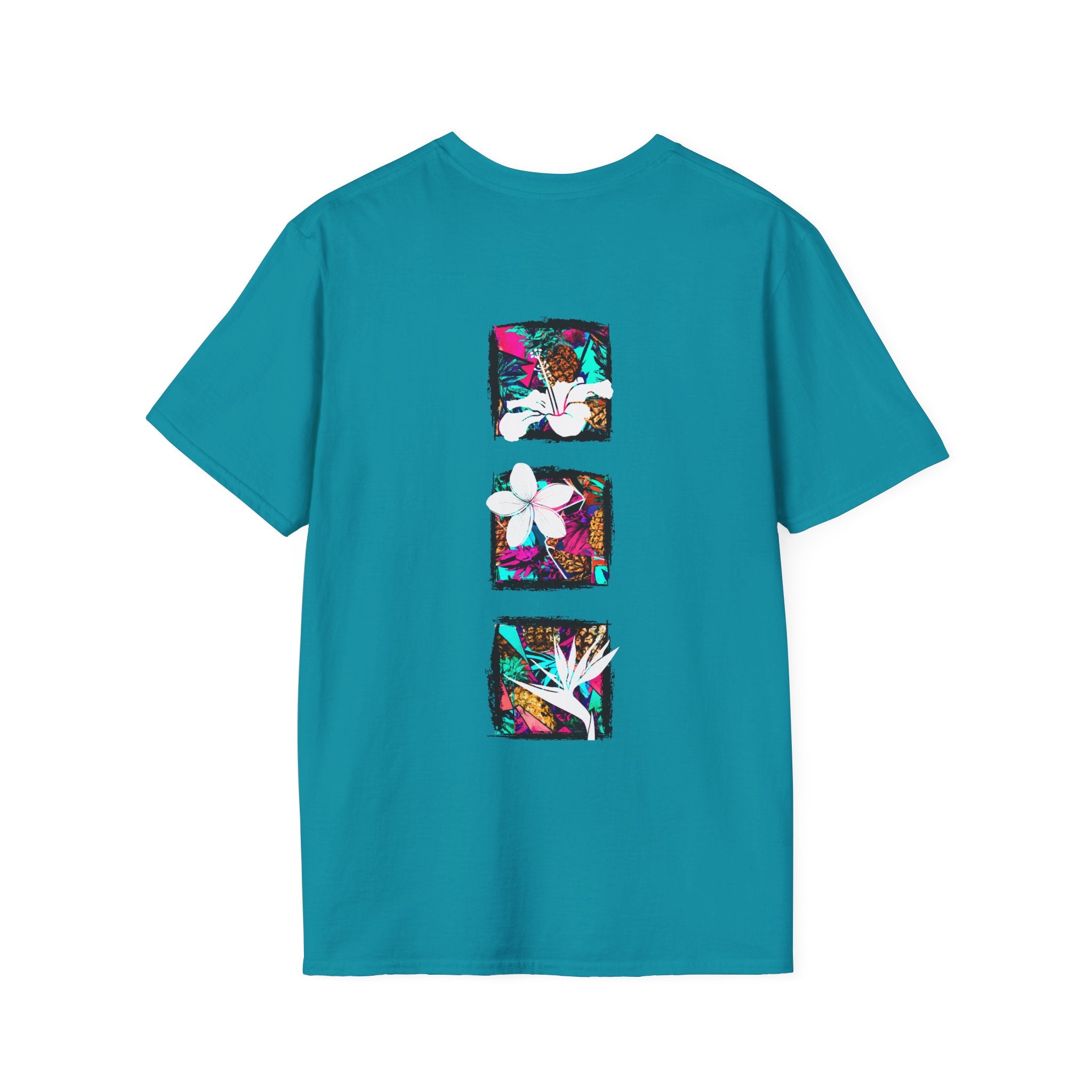 Pineapple Blossom Triad Soft Style Tee T-Shirt The Local Banyan Tropical Blue S