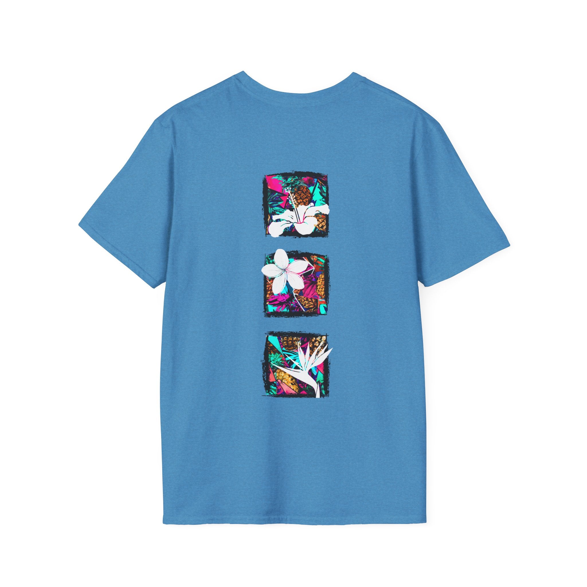 Pineapple Blossom Triad Soft Style Tee T-Shirt The Local Banyan Heather Sapphire S