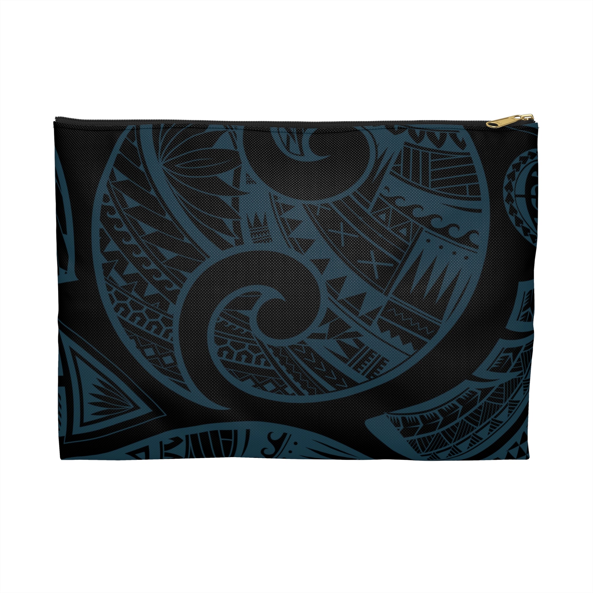 Royal Teal Tribal Travel Pouch Bag Travel Pouch Bag The Local Banyan Large Black zipper