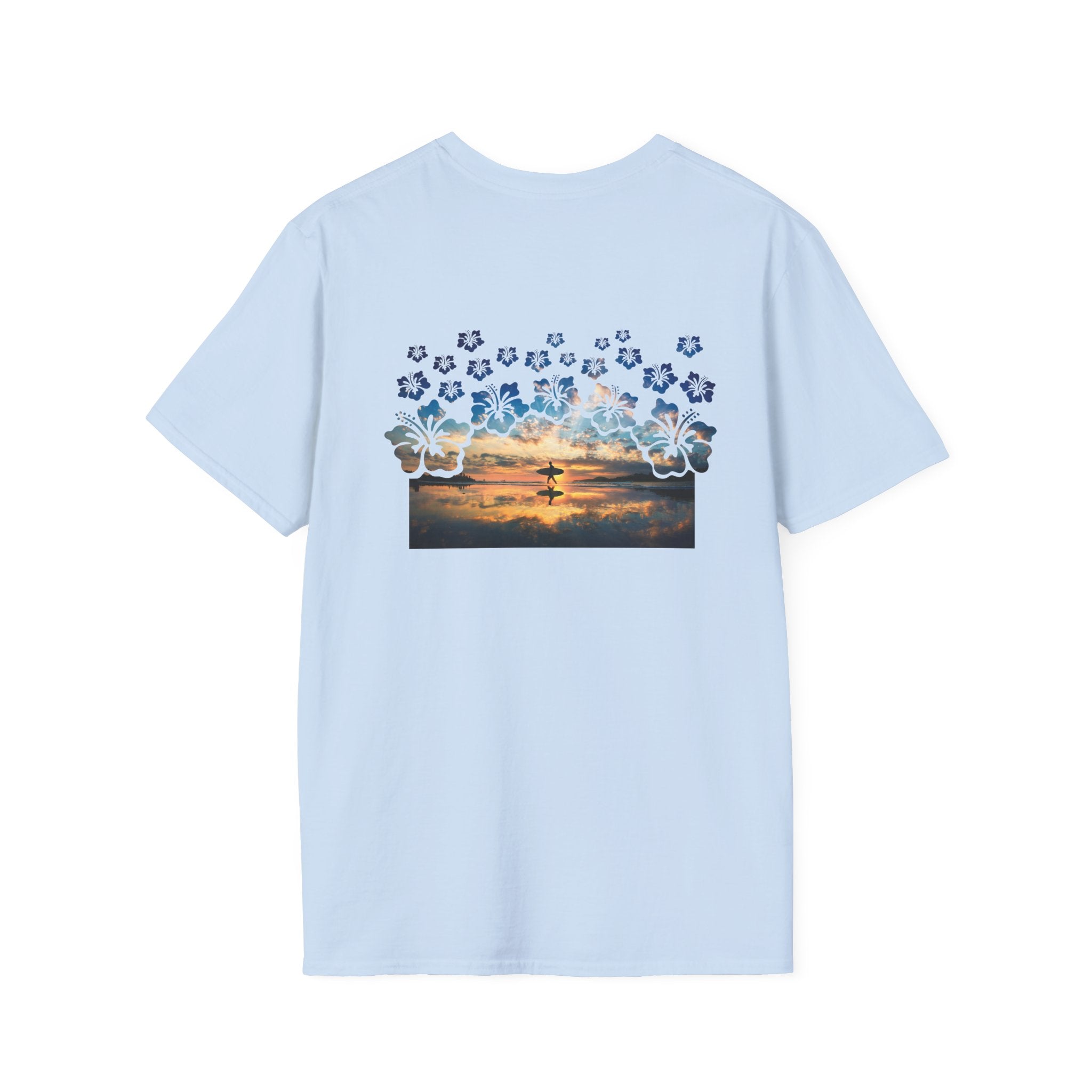 Sunset Surfer Soft Style Tee Soft Style Tee The Local Banyan Light Blue S