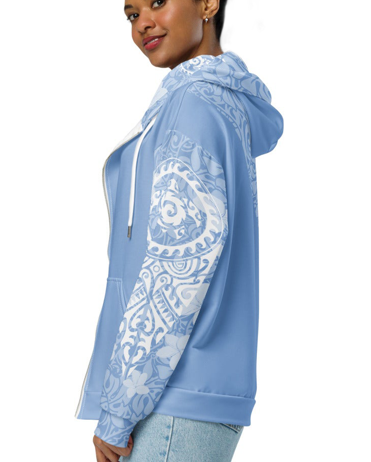 Tropical Blue Zip Up Hoodie Apparel The Local Banyan   