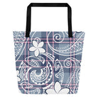 Tribal Plaid Plumeria Large Tote Bag Totes The Local Banyan   