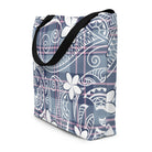 Tribal Plaid Plumeria Large Tote Bag Totes The Local Banyan Default Title  