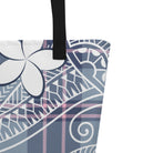 Tribal Plaid Plumeria Large Tote Bag Totes The Local Banyan   