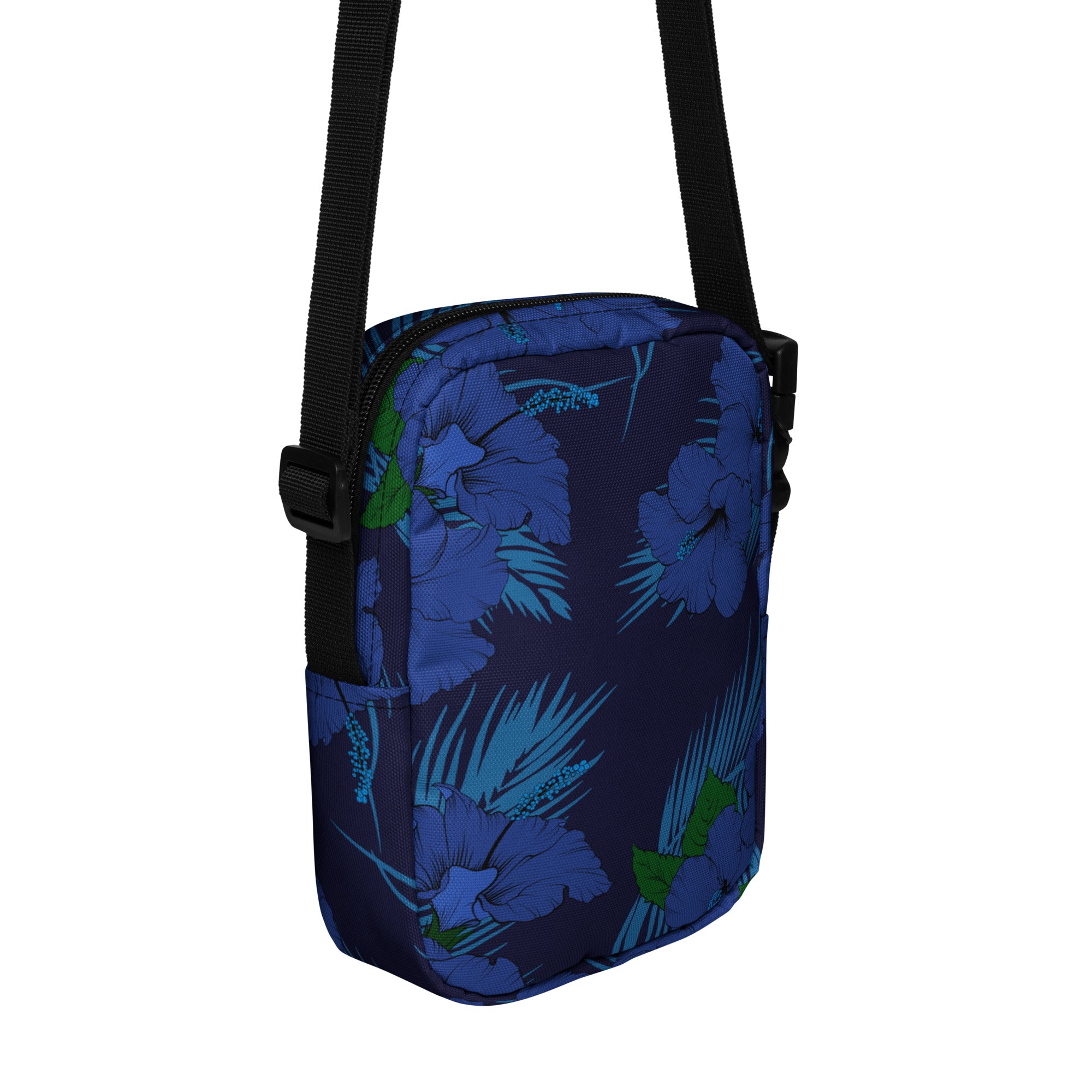 Deep Blue Hibiscus Mini Crossbody Bag Crossbody Bags The Local Banyan   