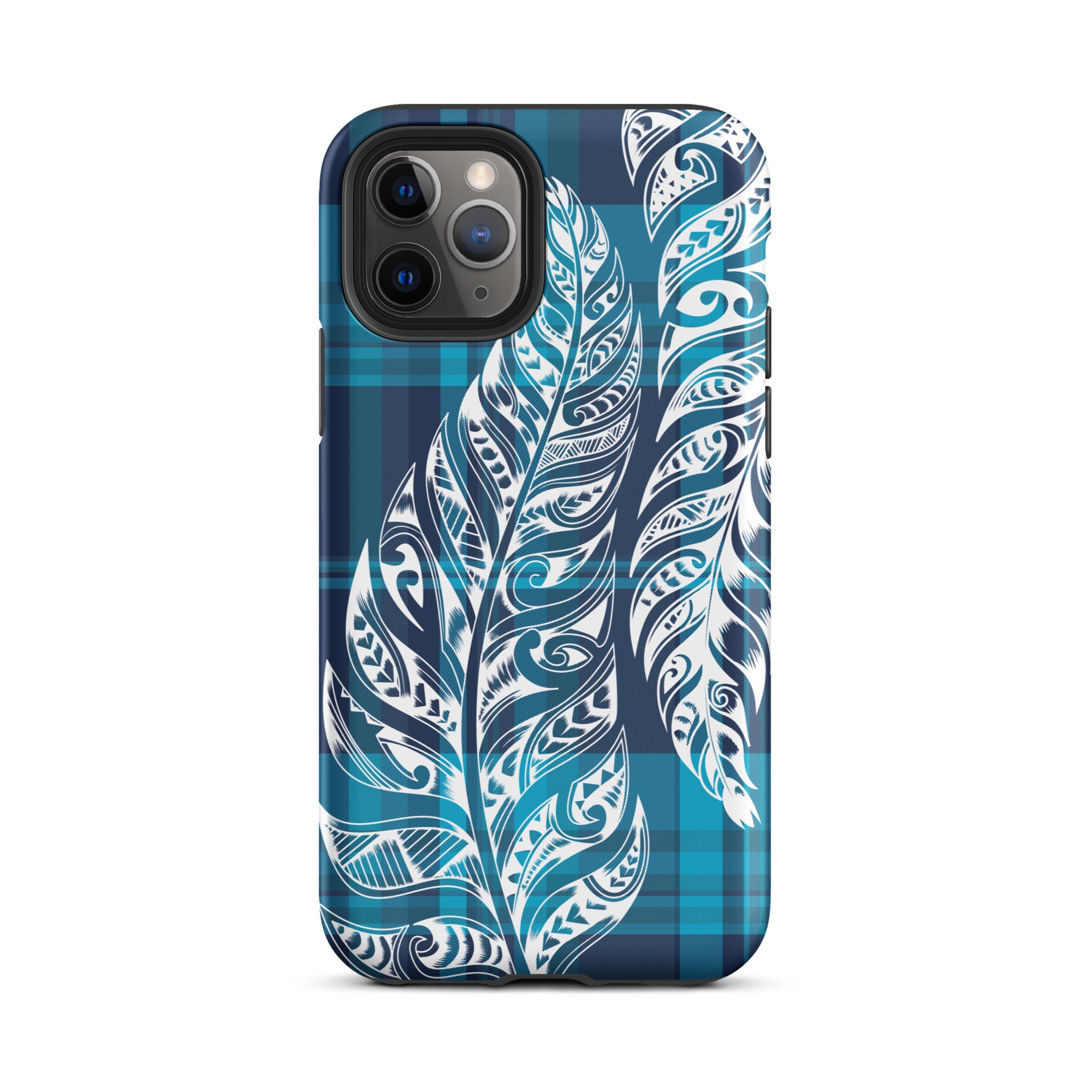 Plaid Tribal Feather Tough Case for iPhone® Phone Cases The Local Banyan   