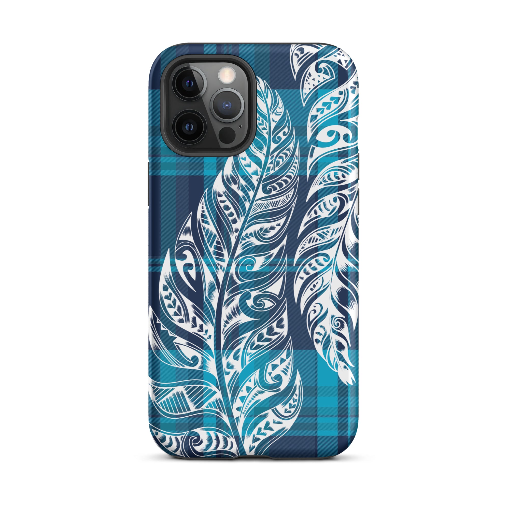 Plaid Tribal Feather Tough Case for iPhone® Phone Cases The Local Banyan   