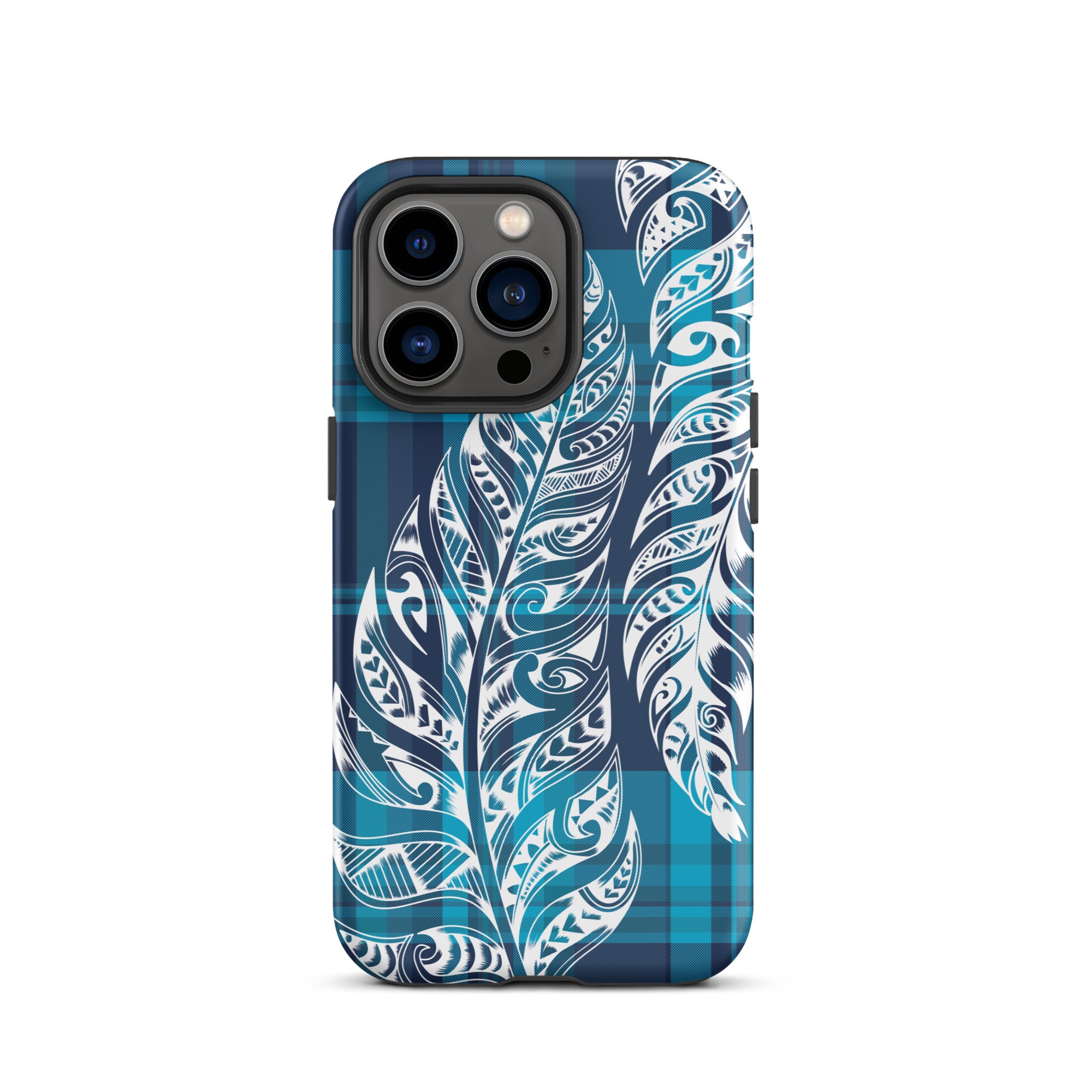 Plaid Tribal Feather Tough Case for iPhone® Phone Cases The Local Banyan   