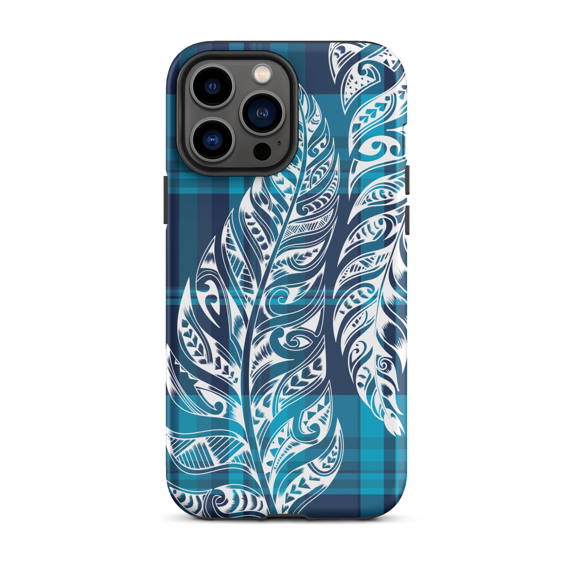 Plaid Tribal Feather Tough Case for iPhone® Phone Cases The Local Banyan iPhone 13 Pro Max  