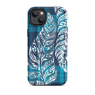 Plaid Tribal Feather Tough Case for iPhone® Phone Cases The Local Banyan iPhone 14 Plus  