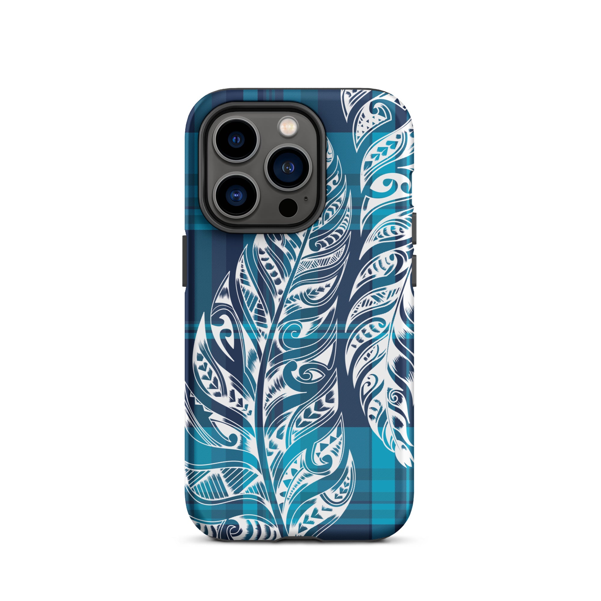 Plaid Tribal Feather Tough Case for iPhone® Phone Cases The Local Banyan iPhone 14 Pro  