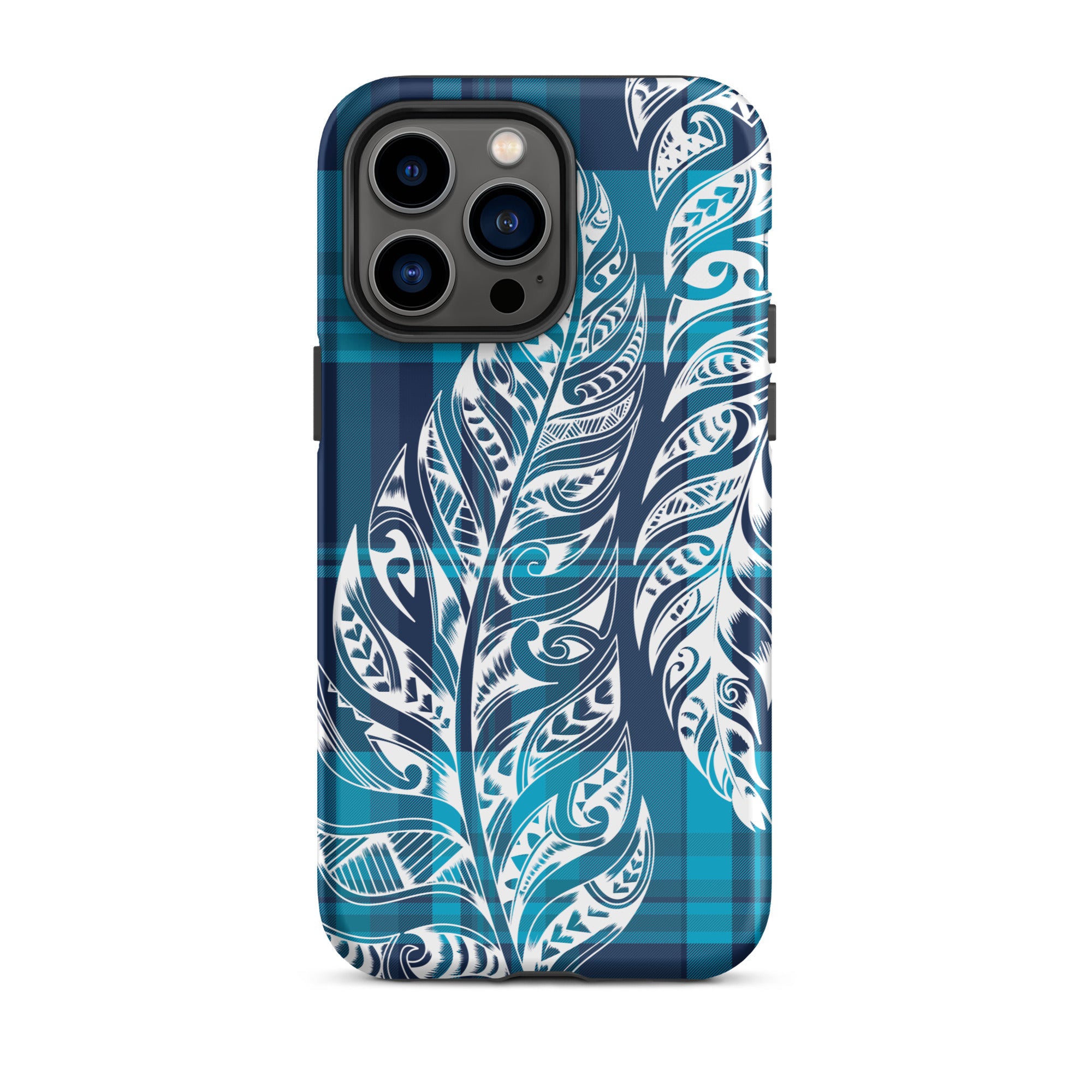 Plaid Tribal Feather Tough Case for iPhone® Phone Cases The Local Banyan   