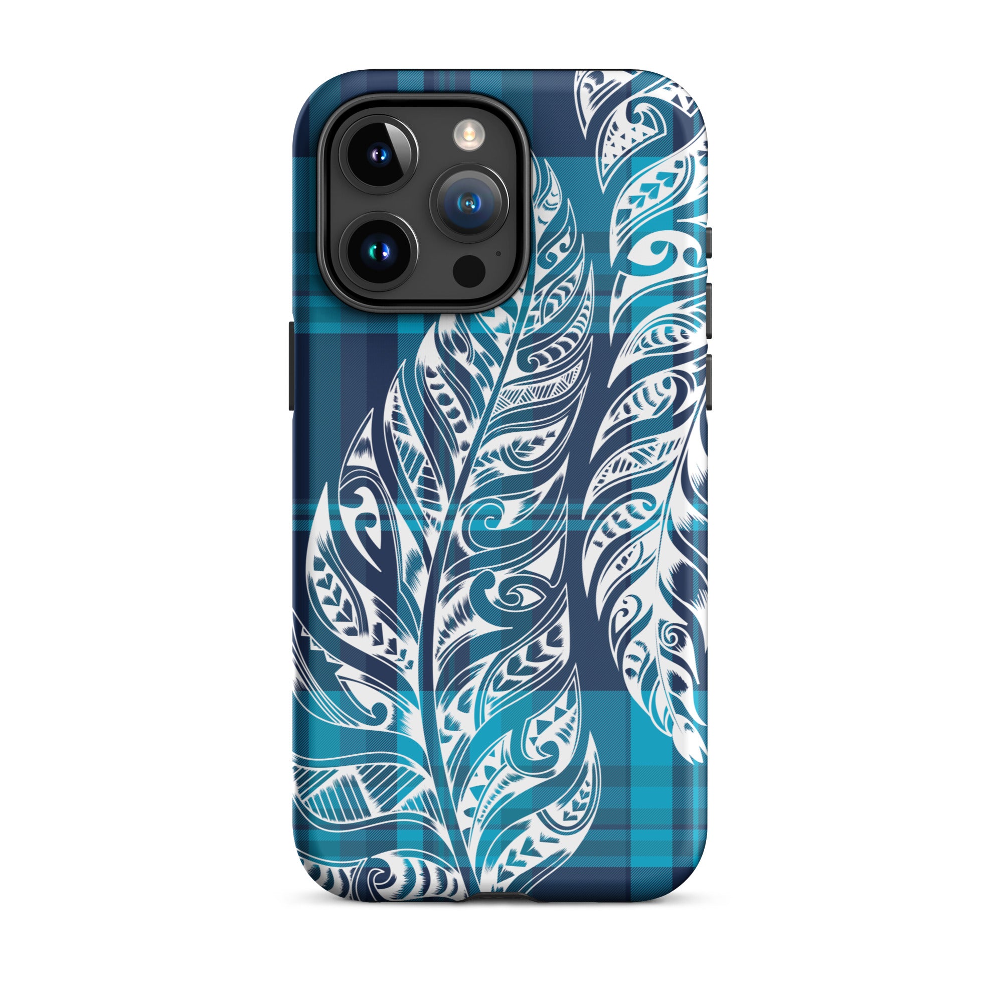 Plaid Tribal Feather Tough Case for iPhone® Phone Cases The Local Banyan   