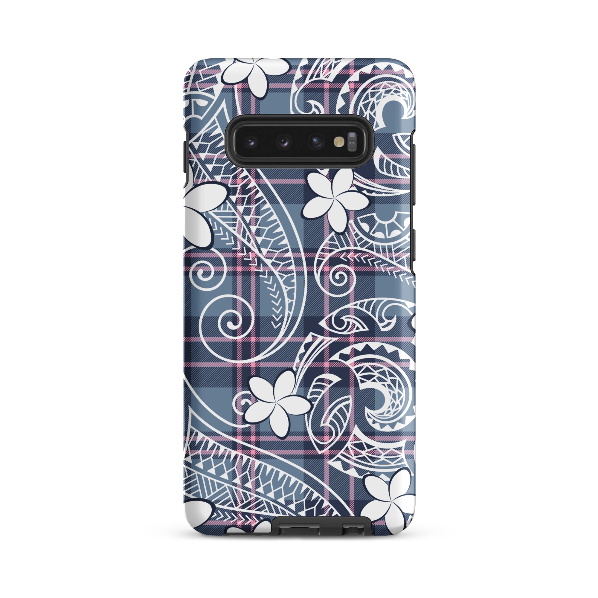 Tribal Plaid Plumeria Tough Phone Case for Samsung Galaxy® Phone Cases The Local Banyan Samsung Galaxy S10 Plus  