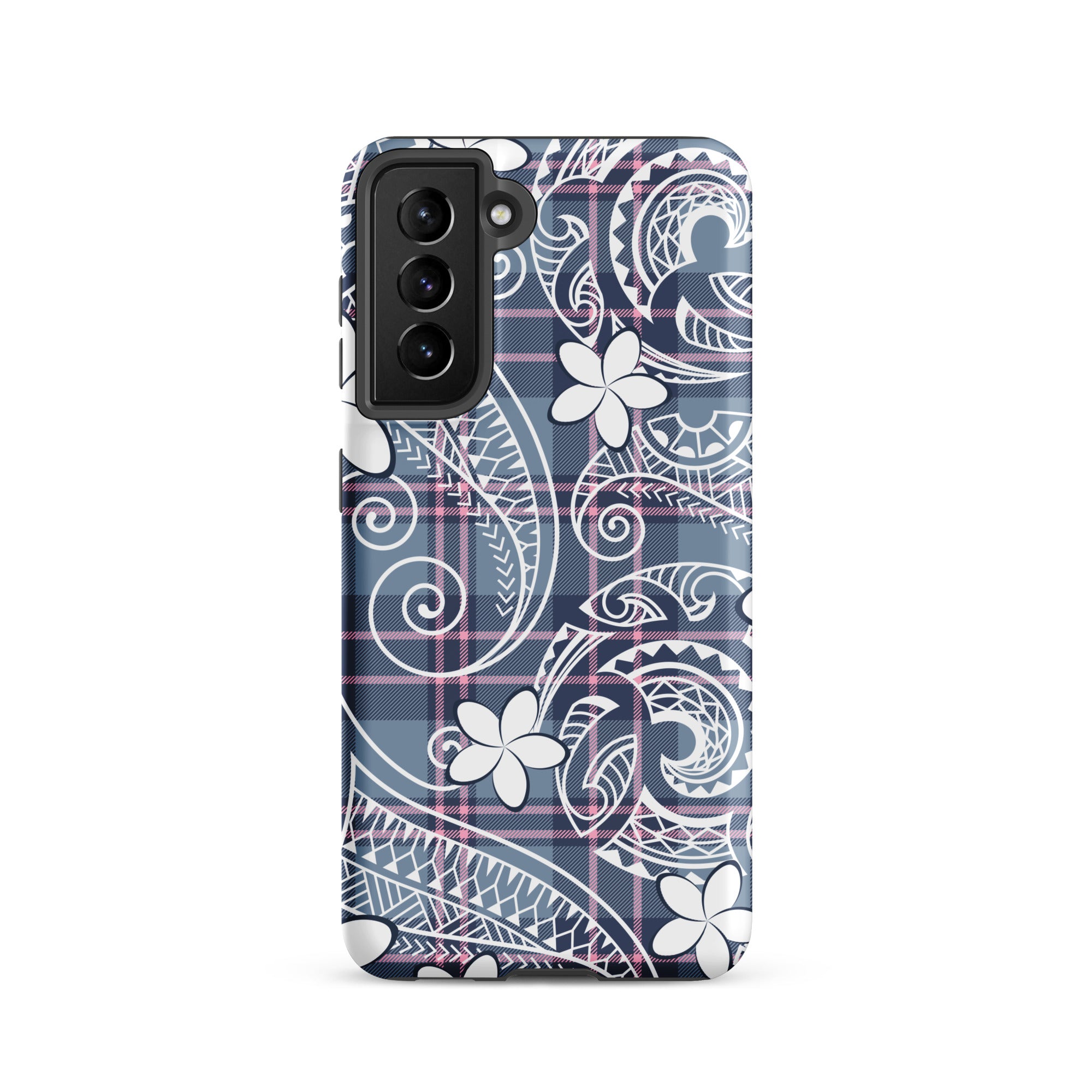 Tribal Plaid Plumeria Tough Phone Case for Samsung Galaxy® Phone Cases The Local Banyan Samsung Galaxy S21  