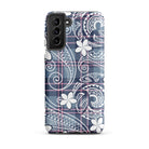 Tribal Plaid Plumeria Tough Phone Case for Samsung Galaxy® Phone Cases The Local Banyan Samsung Galaxy S21 Plus  