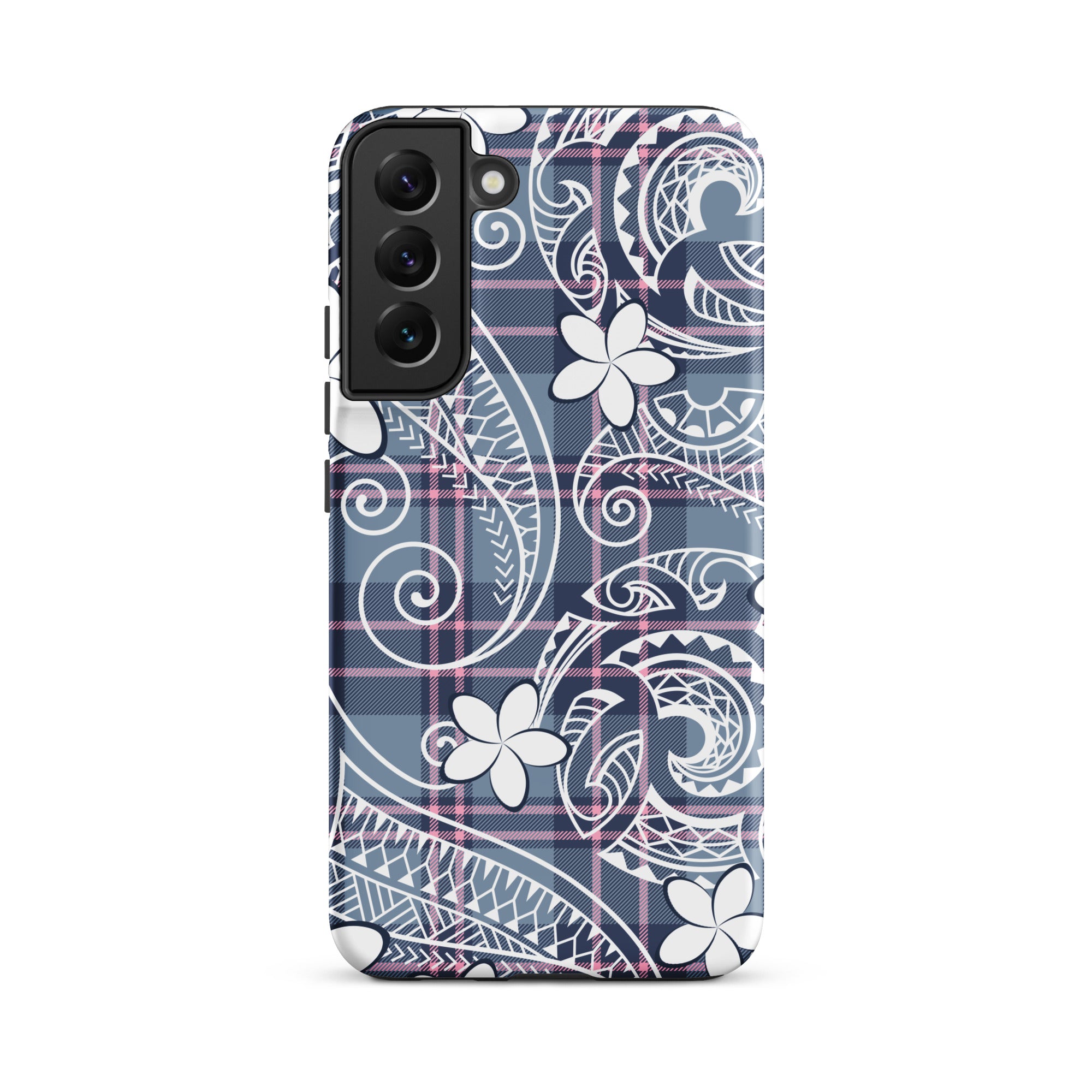 Tribal Plaid Plumeria Tough Phone Case for Samsung Galaxy® Phone Cases The Local Banyan Samsung Galaxy S22 Plus  