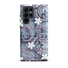 Tribal Plaid Plumeria Tough Phone Case for Samsung Galaxy® Phone Cases The Local Banyan Samsung Galaxy S22 Ultra  