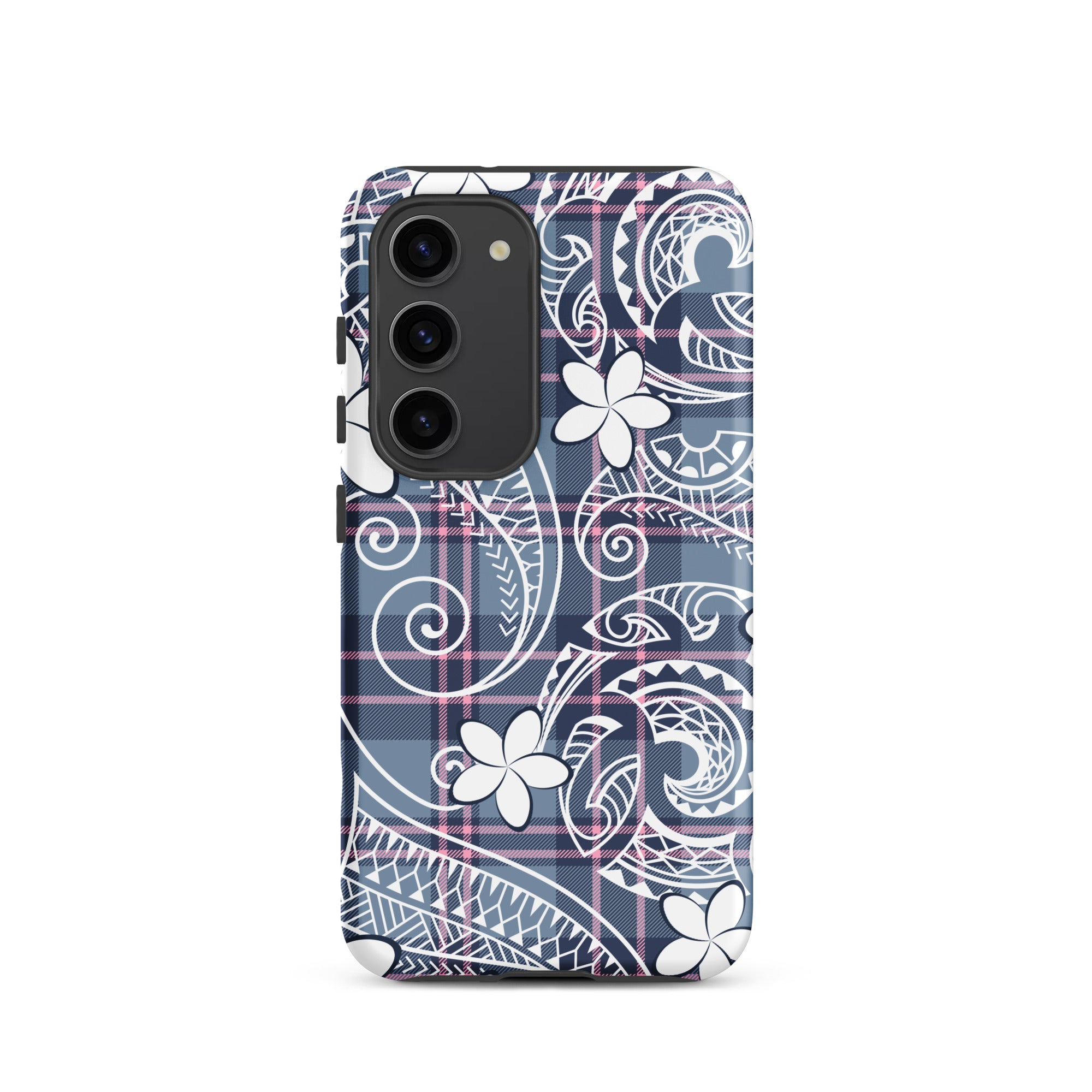 Tribal Plaid Plumeria Tough Phone Case for Samsung Galaxy® Phone Cases The Local Banyan Samsung Galaxy S23  