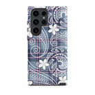 Tribal Plaid Plumeria Tough Phone Case for Samsung Galaxy® Phone Cases The Local Banyan Samsung Galaxy S23 Ultra  