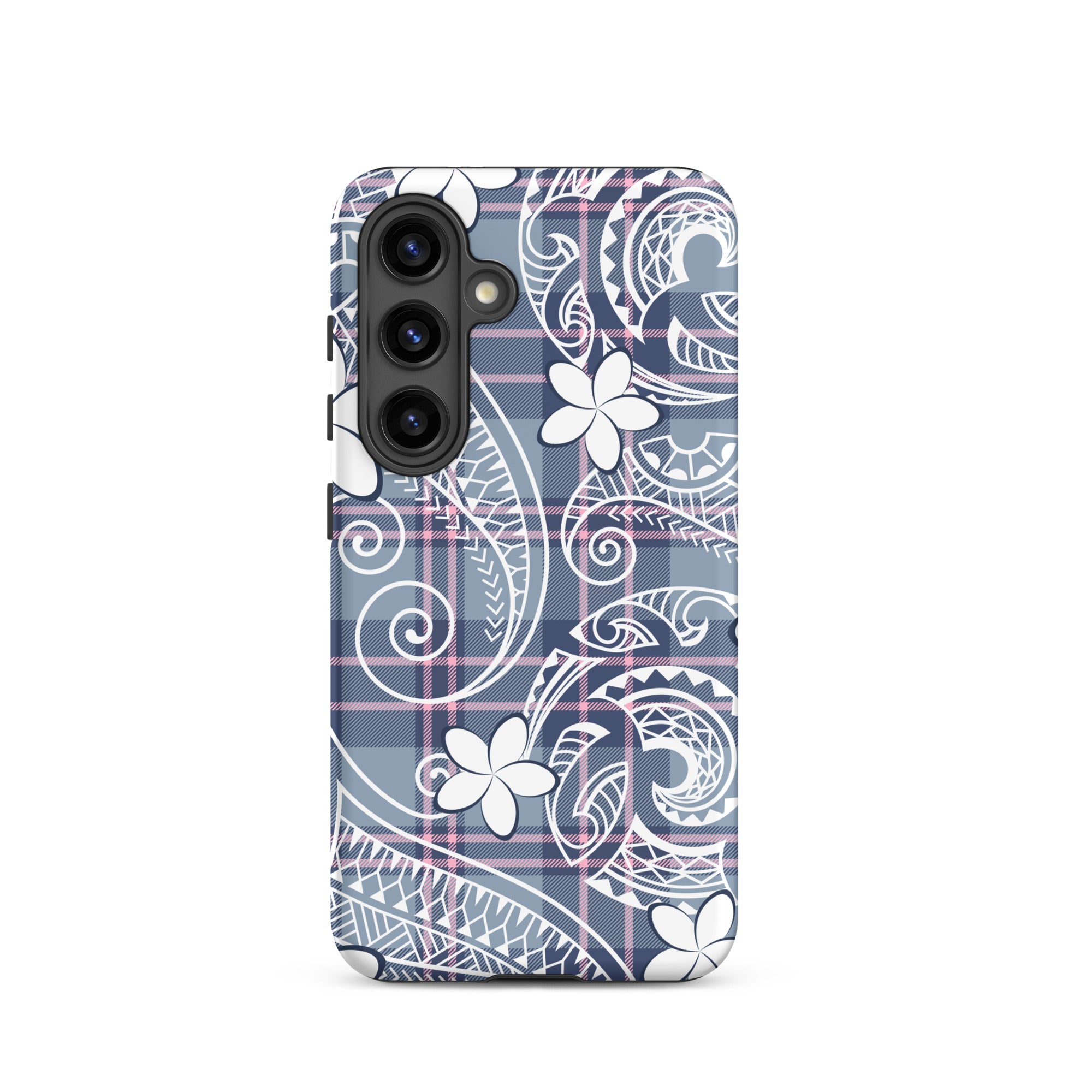 Tribal Plaid Plumeria Tough Phone Case for Samsung Galaxy® Phone Cases The Local Banyan Samsung Galaxy S24  