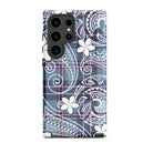 Tribal Plaid Plumeria Tough Phone Case for Samsung Galaxy® Phone Cases The Local Banyan Samsung Galaxy S24 Ultra  