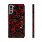 Island Tribal Red Personalized Tough Case for Samsung Galaxy® Samsung Phone Case The Local Banyan Glossy Samsung Galaxy S21 Plus